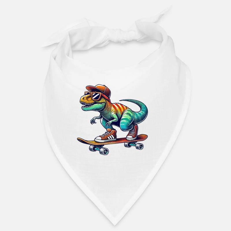 Funny Dinosaur Skating on Skateboard Cartoon Skate Bandana