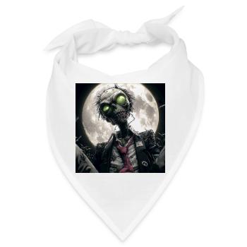 Moonlit Undead – Zombie im Vollmond - Bandana - Weiß - Vorne