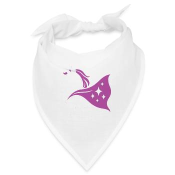 Einhorn mit Umhang, Magie im Herzen - Bandana - Weiß - Vorne