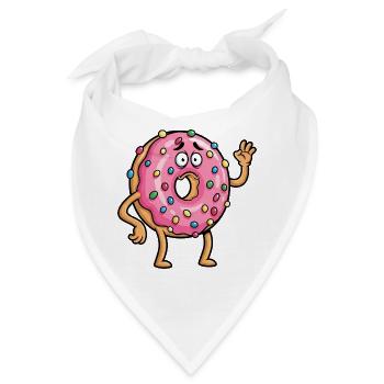 Süßer Donut winken traurig Abschied Freund Cartoon - Bandana - Weiß - Vorne