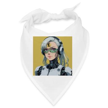 Cyborg Avatar mit Headset - Bandana - Weiß - Vorne