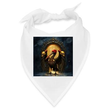 Schwarzer Herold des Pelikans - Bandana - Weiß - Vorne