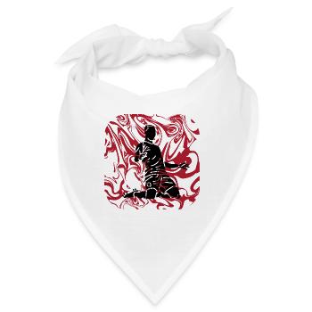 Red Flames Fußballspieler - Bandana - Weiß - Vorne