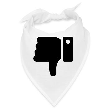 Dislike Hand, Hater Symbol, Daumen Runter - Bandana - Weiß - Vorne