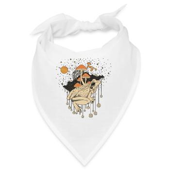 Kosmischer Frosch & Fliegenpilze im Universum - Bandana - Weiß - Vorne