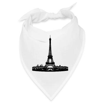 Französischer Blickfang Eiffelturm typisch Paris - Bandana - Weiß - Vorne