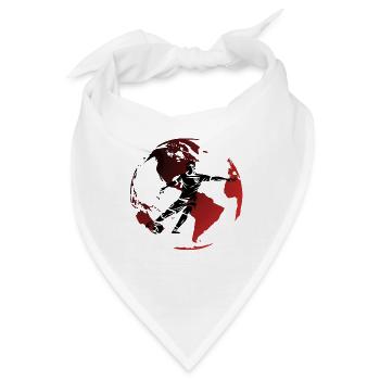 Roter Globus-Fußballspieler - Bandana - Weiß - Vorne