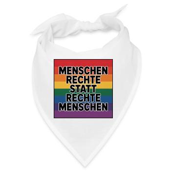 Menschenrechte statt rechte Menschen - Cool Pride  - Bandana - Weiß - Vorne