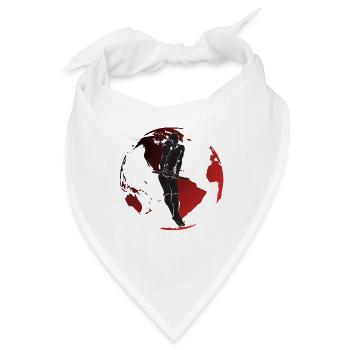 Muscle Up und Red Globe - Bandana - Weiß - Vorne