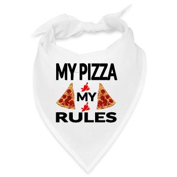 Pizza - Bandana - Weiß - Vorne