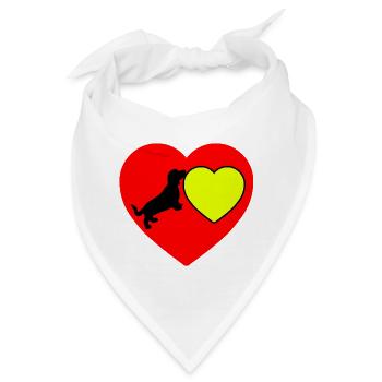 Dackel - Bandana - Weiß - Vorne