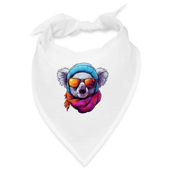Cool Koala Cartoon Kawaii Wintervibes Kunst - Bandana - Weiß - Vorne