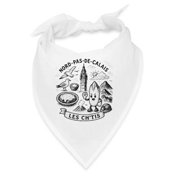 Illustration Nord-Pas-de-Calais Les Ch'tis - Bandana - Weiß - Vorne
