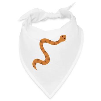 Orange Zickzack-Schlange Illustration - Bandana - Weiß - Vorne