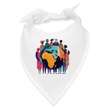 Globale Gemeinschaft um die Erde - Bandana - Weiß - Vorne