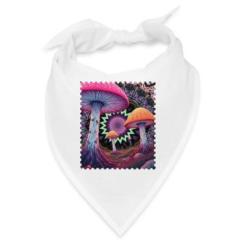 Psychedelische Pilzlandschaft - Bandana - Weiß - Vorne