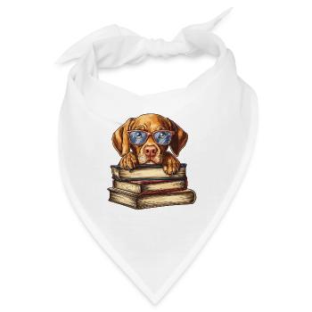 Niedliches Vizsla-Hundelesebuch mit Brille - Bandana - Weiß - Vorne