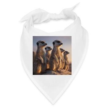 Wachsame Meerkatzen im Abendlicht Erdmännchen - Bandana - Weiß - Vorne