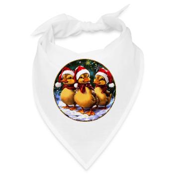 Weihnachtsmann Entchen - Bandana - Weiß - Vorne