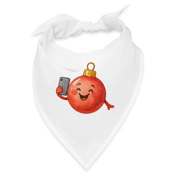 Fröhliche Weihnachtskugel Selfie - Bandana - Weiß - Vorne