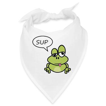 Kleiner Frosch sagt Sup - Bandana - Weiß - Vorne