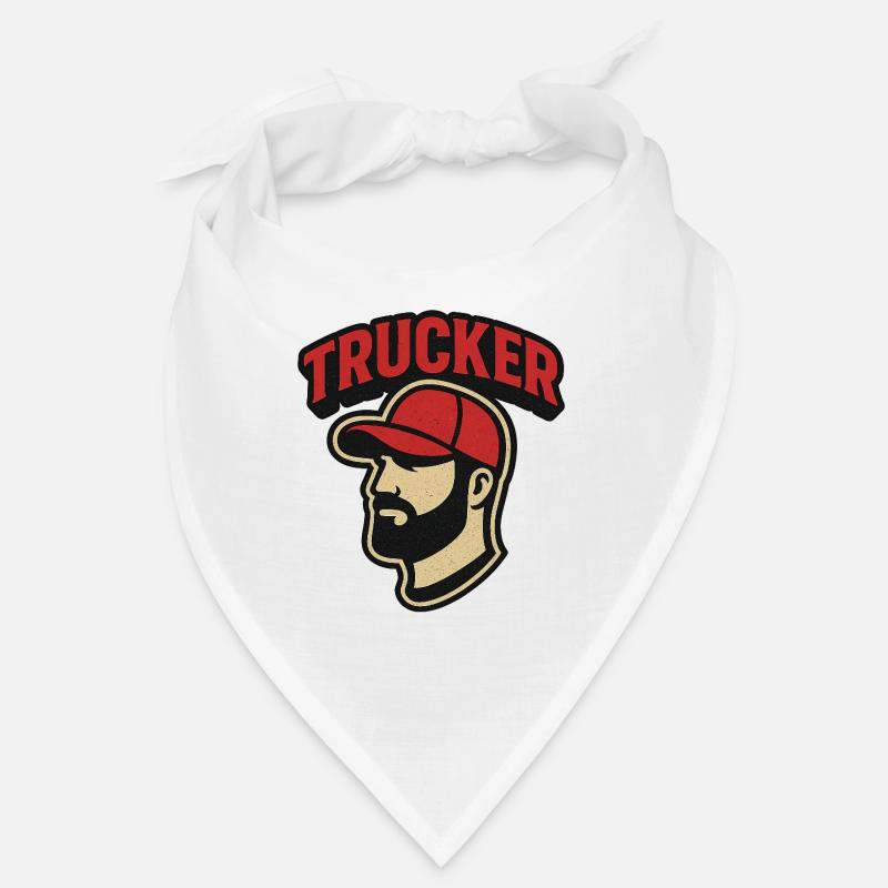 Trucker head with red cap Bandana