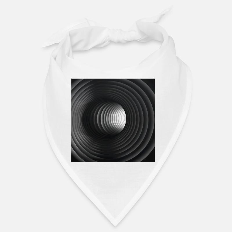 Black and white concentric tunnels - Bandana - white