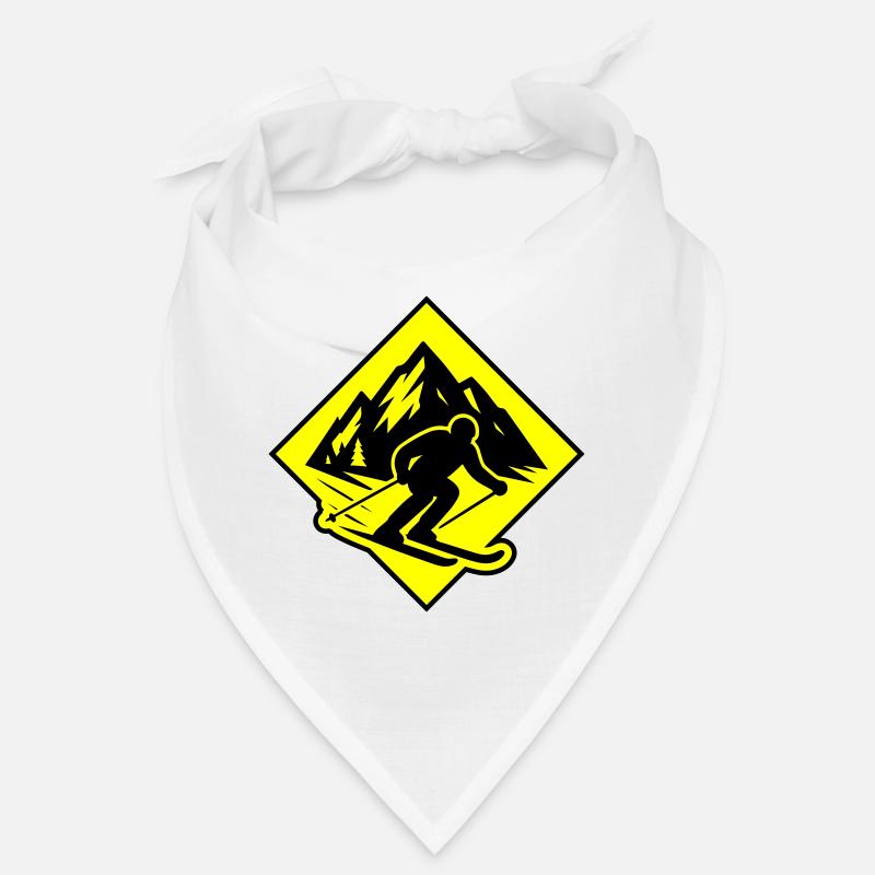 Ski Sport Silhouette Mountains Bandana