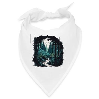 Mondwaldpfad im Mondschein - Bandana - Weiß - Vorne