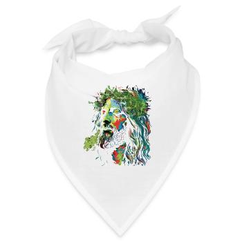 Jesus Rastafari Farbexplosion - Bandana - Weiß - Vorne