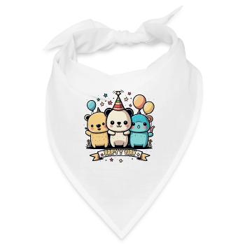 Bärchen Trio Party - Bandana - Weiß - Vorne