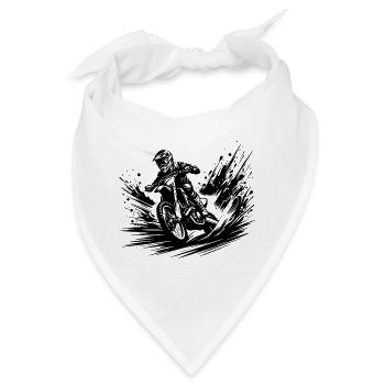 Hochgeschwindigkeit auf dem Dirtbike im Schmutz - Bandana - Weiß - Vorne