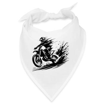 Dynamische Offroad Dirtbike Szene im Schlamm - Bandana - Weiß - Vorne