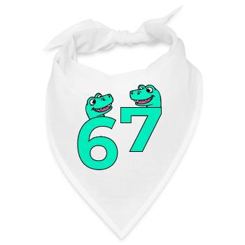 Nummer sieben sechs 67 Tiere - Bandana - Weiß - Vorne
