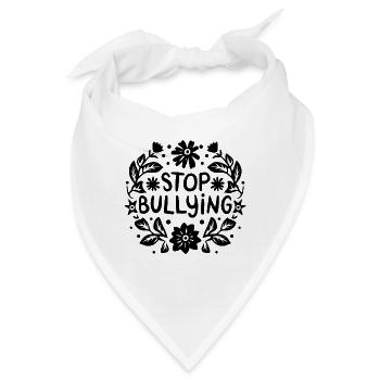 Gegen Mobbing: Stopp Mobbing, Anti-Belästigungszitate, - Bandana - Weiß - Vorne
