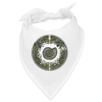 Ammonit Kreisrahmen mit Seegras - Bandana - Weiß - Vorne