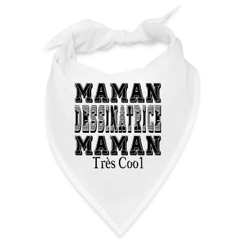 Cartoonistin-Mama, sehr coole Mama - Bandana - Weiß - Vorne