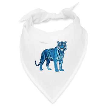 Geometrischer BlauTiger Polygon - Bandana - Weiß - Vorne