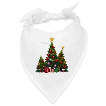 Festliche Tannen mit Geschenken - Bandana - Weiß - Vorne