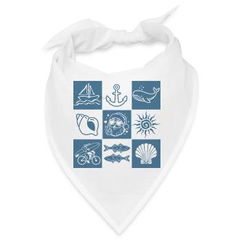 Nautisch-Graphisches Marine-Kollegium mit dem Weihnachtsmann - Bandana - Weiß - Vorne