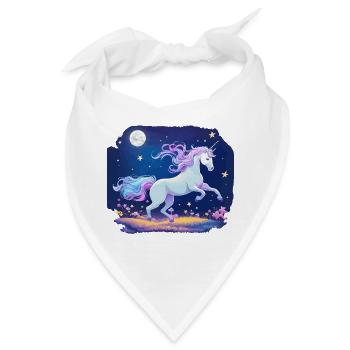 Mondnacht Einhorn im Sternenland - Bandana - Weiß - Vorne