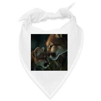Berglöwe Mutter & Jungtier – Pure Liebe - Bandana - Weiß - Vorne