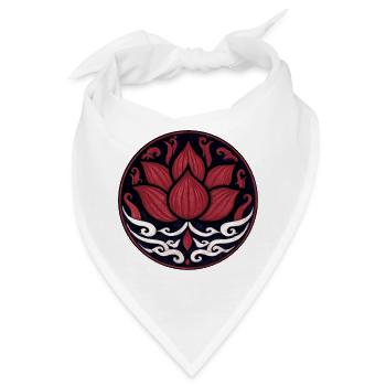 Rote Lotusblüte – Spirituelles Ornament Design - Bandana - Weiß - Vorne