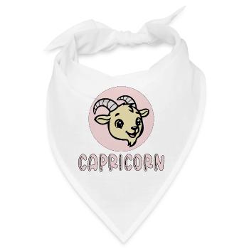 Steinbock Sternzeichen Kinder Geburtstag - Bandana - Weiß - Vorne