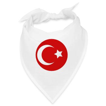 Türkische Flagge in Form eines Kreises - Bandana - Weiß - Vorne