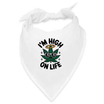Ich bin high von Life – lustige Cannabis-Memes - Bandana - Weiß - Vorne