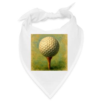 Golfball im künstlerischen Brett auf dem Abschlag - Bandana - Weiß - Vorne