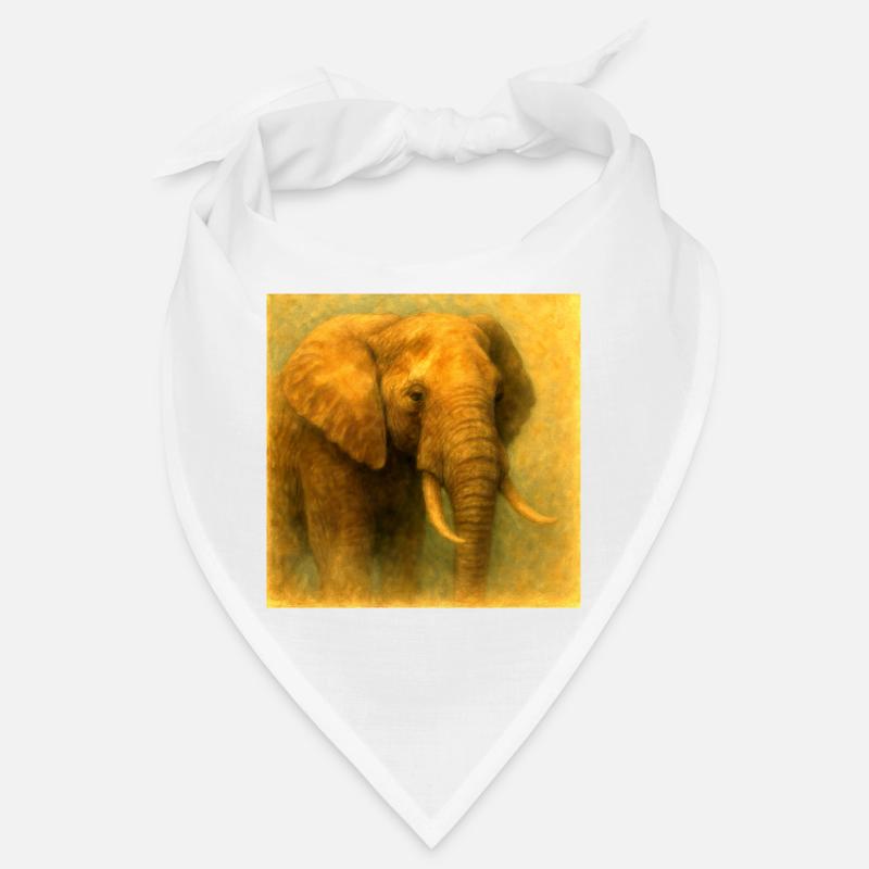 Éléphant d’or dans le style peint Bandana