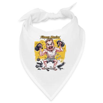 Fitness Maniac Cartoon Powerlift - Bandana - Weiß - Vorne