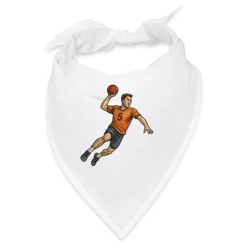 Handball Spieler im Angriff - Bandana - Weiß - Vorne